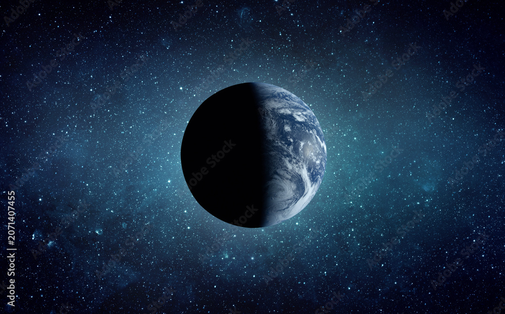 Obraz premium View from space of the sunrise over planet Earth . Elements of this image furnished by NASA.