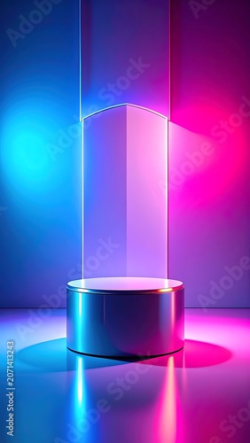 A 3D rendering of a metallic cylinder with a rectangular prism