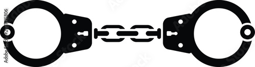 Canvastavla Handcuffs, vector icon set, police restraint and arrest symbols, law enforcement