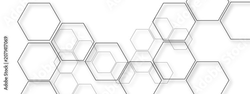 Modern Hexagon Pattern Vector Background. Abstract Geometric Honeycomb Design with Subtle Shadows. Minimalist Technology and Science Concept for Digital Banners and Presentations.