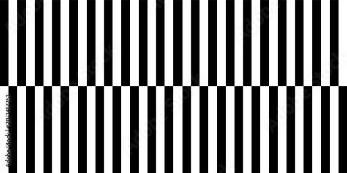 Abstract black and white vertical striped pattern vector illustration background.