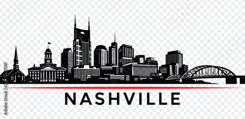 Foto Nashville tennessee city skyline silhouette