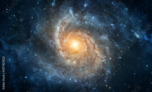 Beautiful galaxy on night sky  stars in the space. Galaxy in outer space. Elements of this image furnished by NASA.