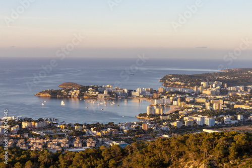 Bild auf Leinwand Panorama of the city of Palma Nova on the island of Mallorca, Spain