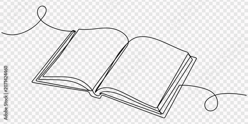 School open book one line continuous drawing. Back to school continuous one line illustration. Vector minimalist linear illustration, book continuous one line drawing, One continuous line drawing