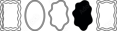 Quadro su tela Set of decorative frames and organic shapes for design elements