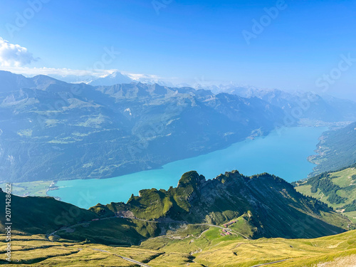 Breathtaking view of Lake Brienz and the Swiss Alps