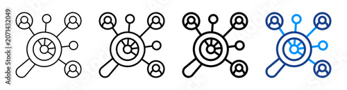 Photos Network Analysis Multiple Outline Collection Set