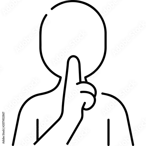 Canvas-taulu Line Art Silence Icon