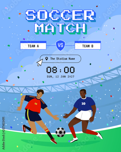 Soccer match competition sport cartoon background