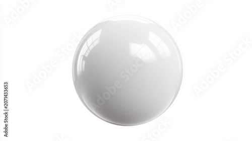 Elegant white orb reflecting bright ambient light
