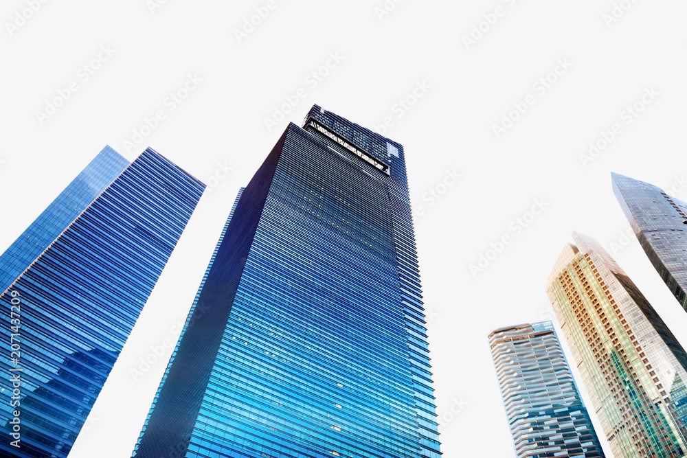 Naklejka premium Architecture office buildings border background