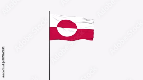 Greenland Flag Animation 4K Transparent Background with Alpha Channel