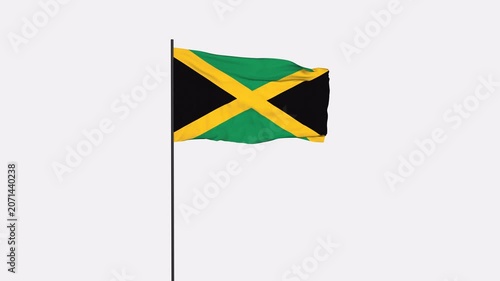 Jamaica Flag Animation 4K Transparent Background with Alpha Channel
