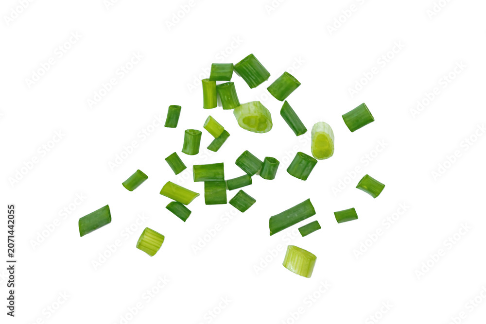 Картината върху платно Chopped chives isolate on white background