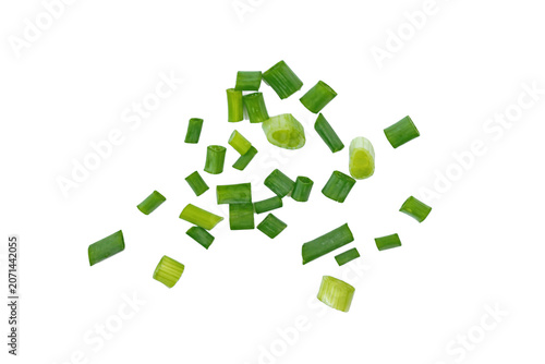 Chopped chives isolate on white background