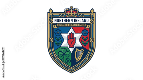 Heritage Shield Icon with Historical Commemorative Design