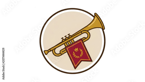 Marching Band Trumpet Icon for Historical Parade Theme