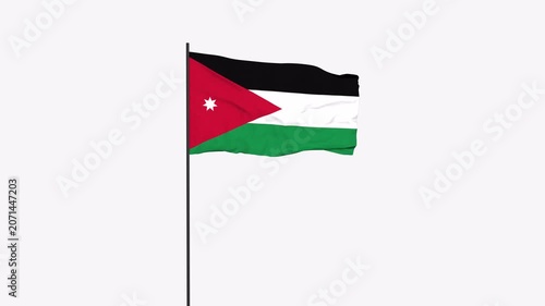 Jordan Flag Animation 4K Transparent Background with Alpha Channel