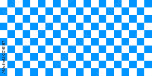 Minimalist blue and white checkered backdrop. Modern geometric square grid pattern vector illustration for wallpaper or packaging.