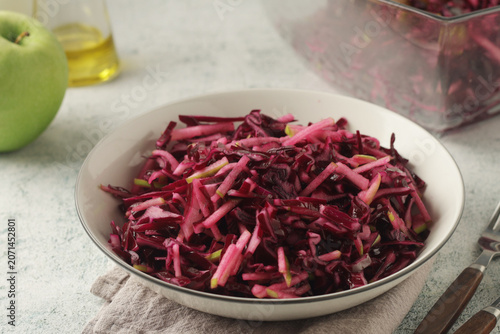 Red cabbage salad - a traditional dish of Norwegian cuisine
