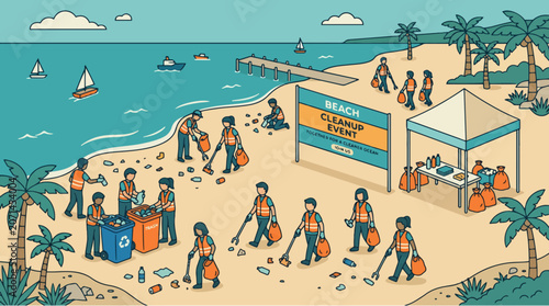 Environmental activists organize a large scale beach cleanup project to restore the natural beauty of the coastline by removing harmful debris.