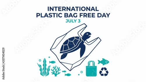 Turtle trapped in a plastic bag represents the urgent global need to eliminate single-use waste for healthier marine ecosystem survival.