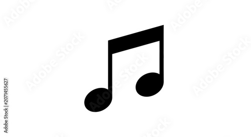 Black double musical note icon isolated on white background