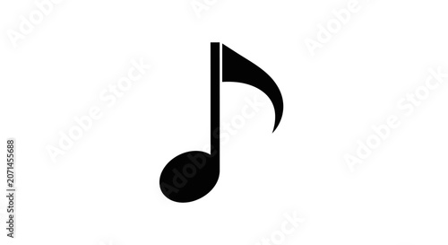 Black eighth note icon on white background