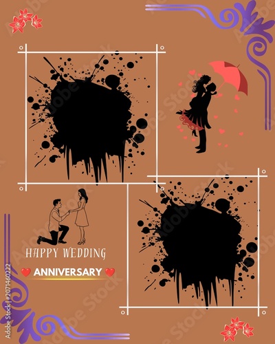 Happy wedding anniversary card, wedding wishes card 