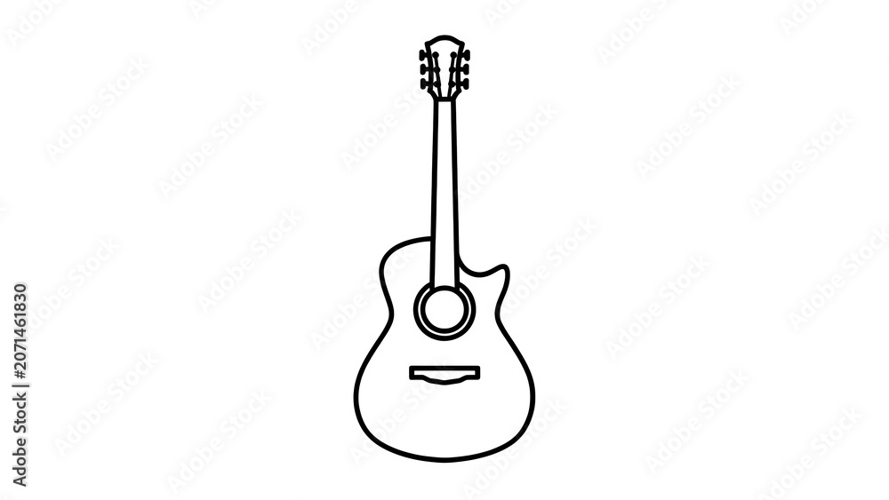 Fototapeta premium Black and white illustration of a microphone on stand.