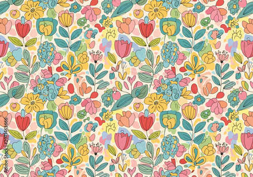 Bild auf Leinwand Blooming treasures painted softly with radiant colors and artistic flair