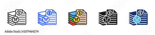 Φωτογραφία Unpaid Bills Icon Collection With Multiple Styles