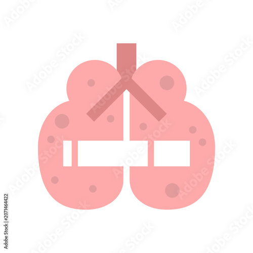Smoking cigarette damages lungs icon flat vector design