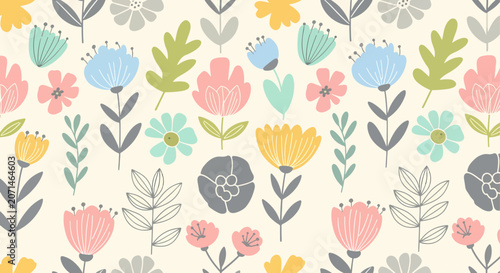 Colorful botanical treasures unfolding across a lively canvas of happiness