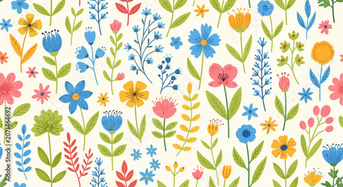 Schilderij op canvas Delightful petals unfolding beautifully across a bright and playful landscape