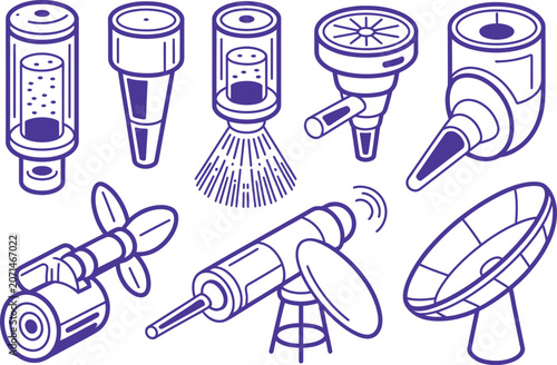 Collection of Architectural and Engineering CAD Designs Blueprints Line Art