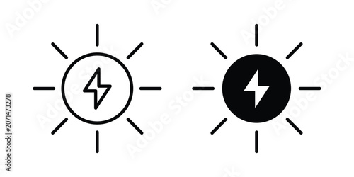 Fotografie Alternative power icon in line art design vector concepts