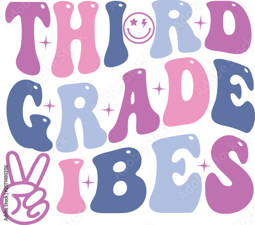 Third Grade Vibes Retro Graphic