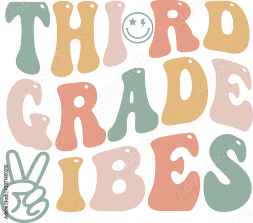 Third Grade Vibes Retro Graphic