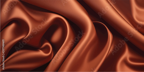 Quadro su tela Luxurious copper satin fabric texture, draped elegantly