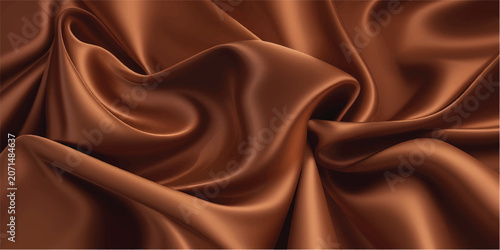 Konstfotografi Luxurious copper satin fabric texture, draped elegantly