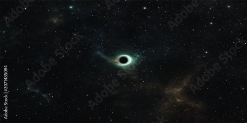 Slika na platnu Abstract Deep Space Black Hole Scene With Minimal Cosmic Light And Infinite Univ