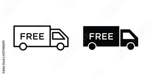 Free Shipping icon in line art design vector concepts