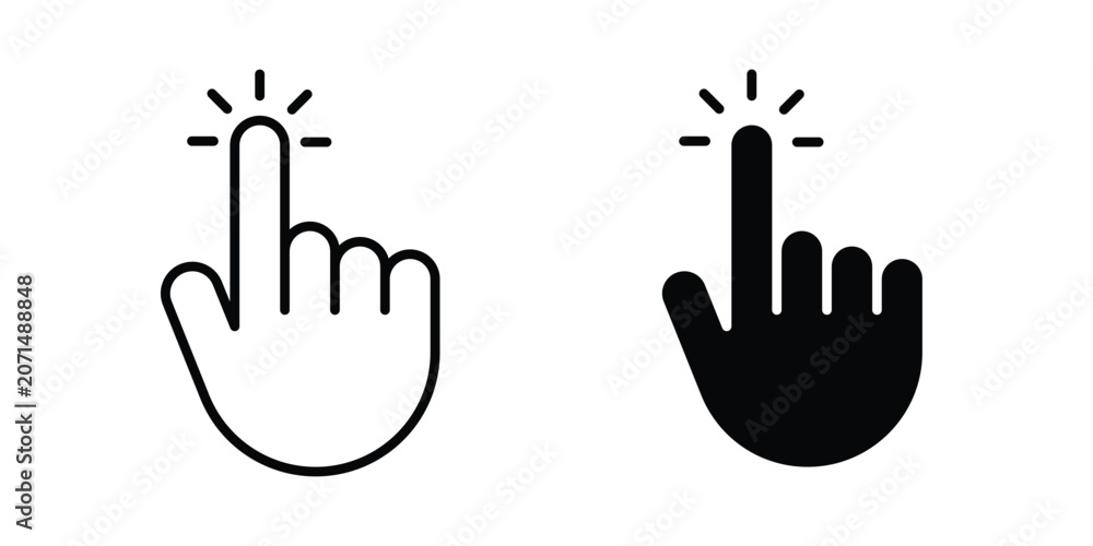 Fototapeta premium Hand click icon in line art design vector concepts