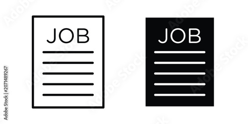 Konstfotografi Job description icon in line art design vector concepts