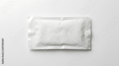 Blank medical gauze pad packaging mockup isolated on clean white background