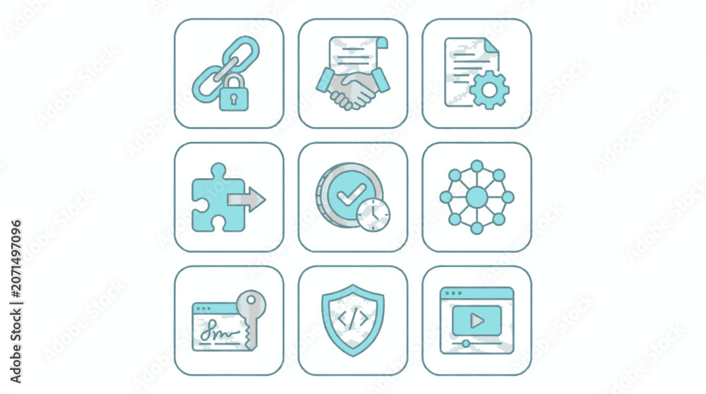 Fototapeta premium Secure Business Agreements Digital Contracts and Workflow Management Process