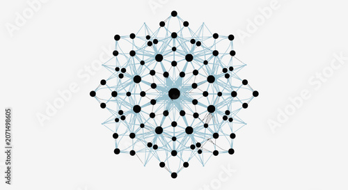 A complex geometric pattern featuring interconnected nodes and lines in a star shape