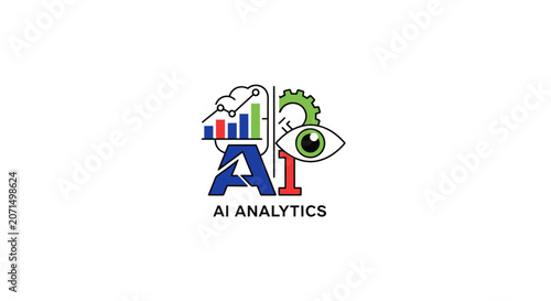 A conceptual illustration of digital data analysis and machine learning technology